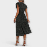 Elegante Vestido Midi de Lunares