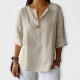 Nicole - Blusa casual de lino
