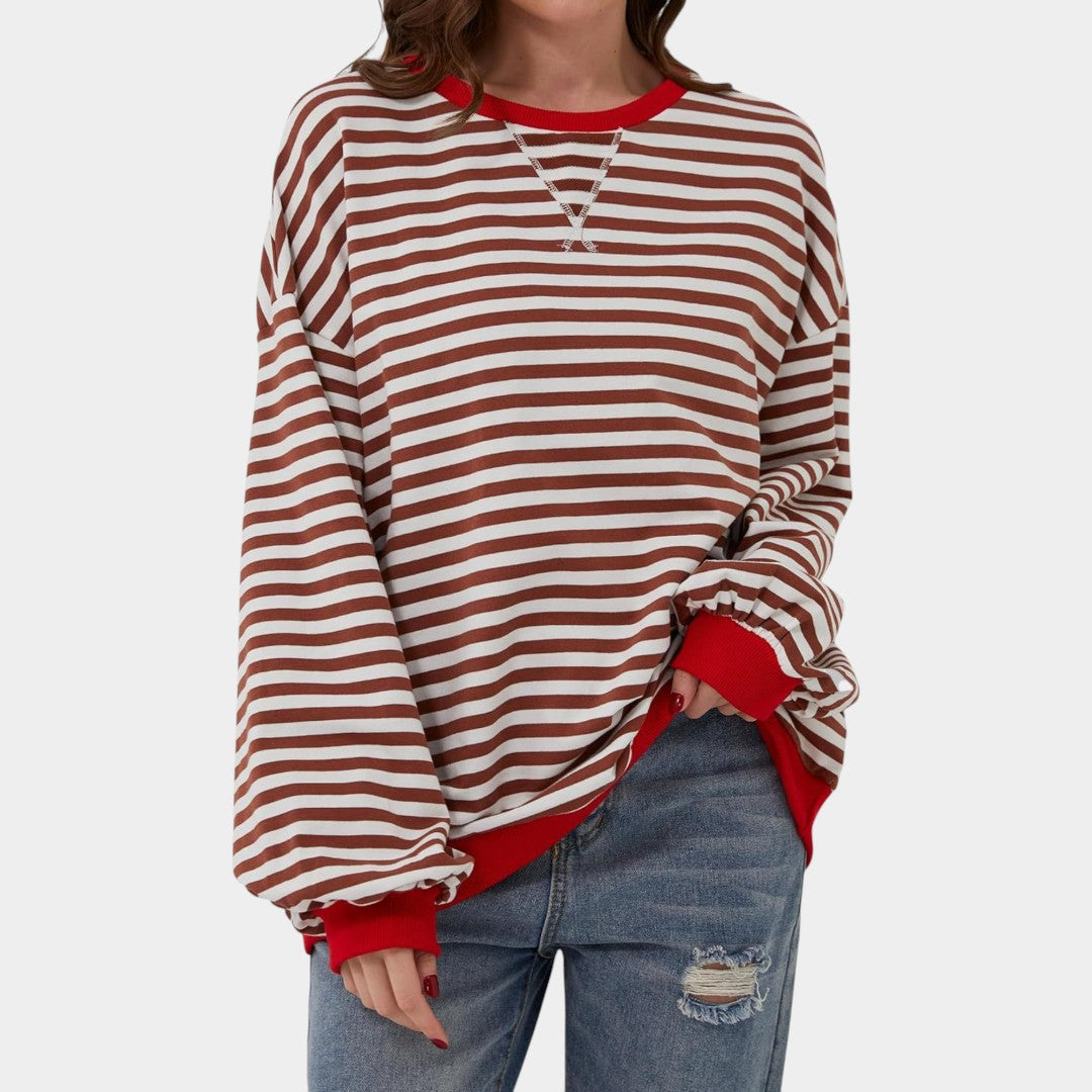 Tereza – sudadera de rayas con detalles azules