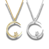 Jesmyra - Collar con colgante de luna y estrella