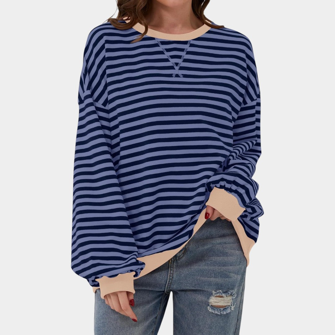 Tereza – sudadera de rayas con detalles azules
