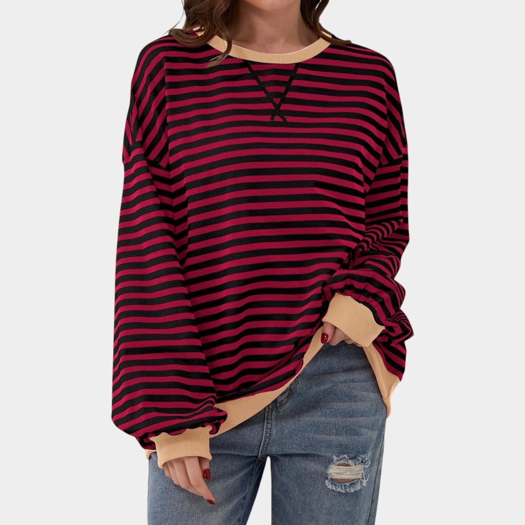 Tereza – sudadera de rayas con detalles azules