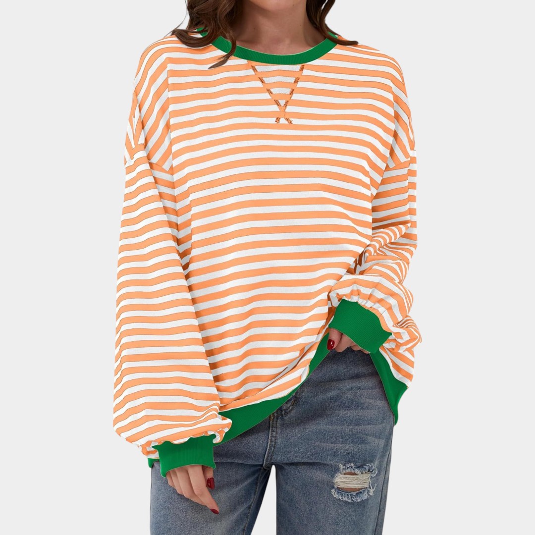 Tereza – sudadera de rayas con detalles azules