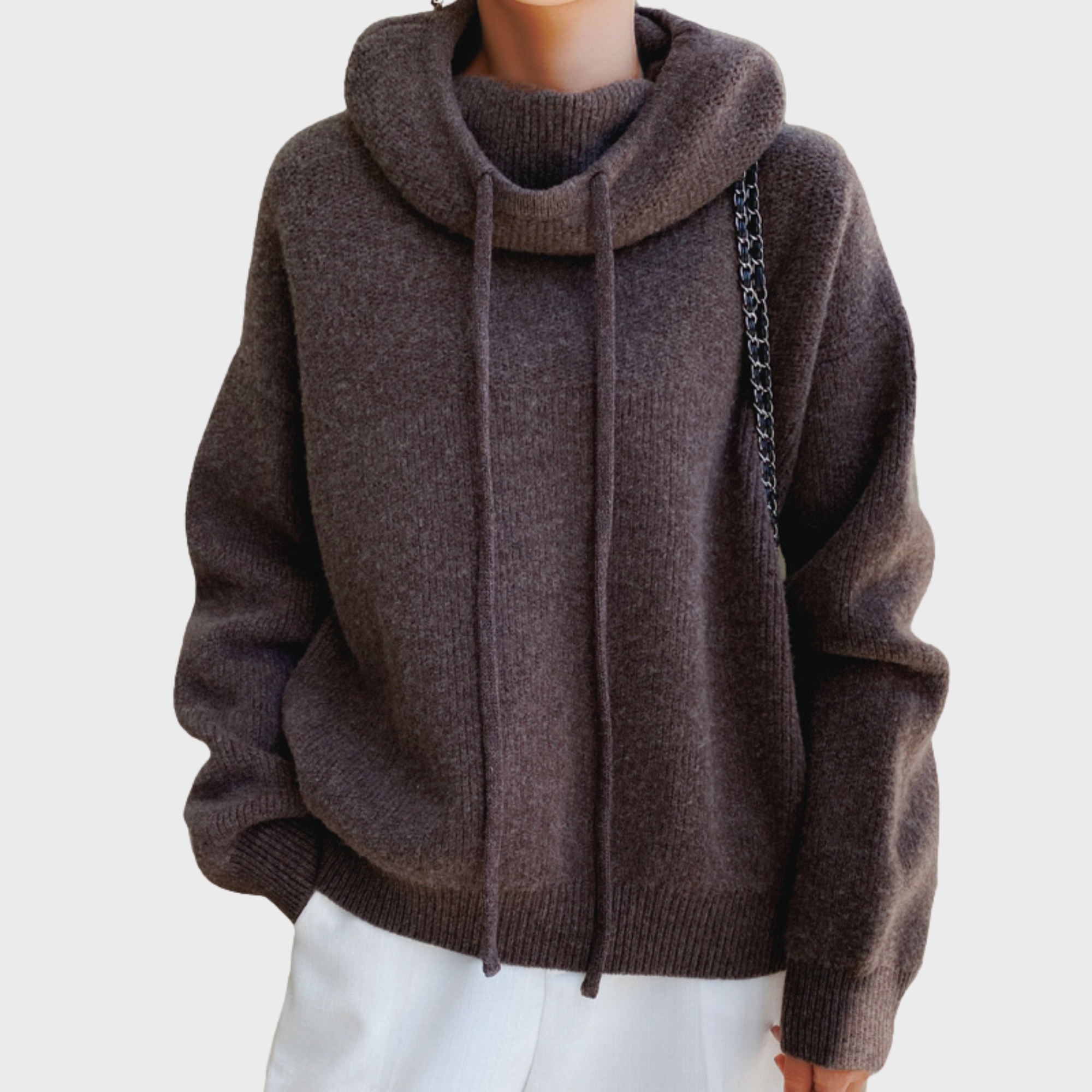 Adéla | Cómodo suéter de punto con capucha para un estilo elegante y casual