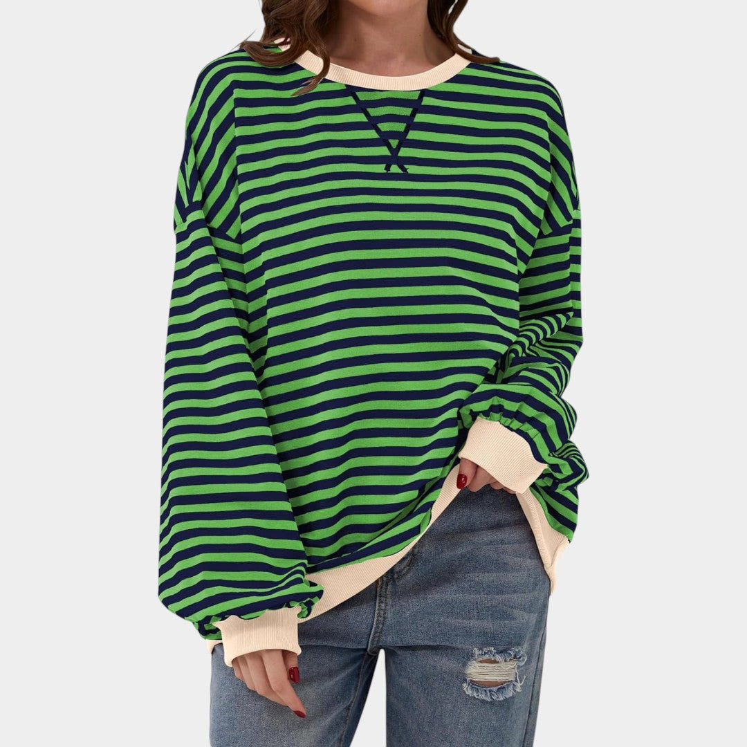 Tereza – sudadera de rayas con detalles azules