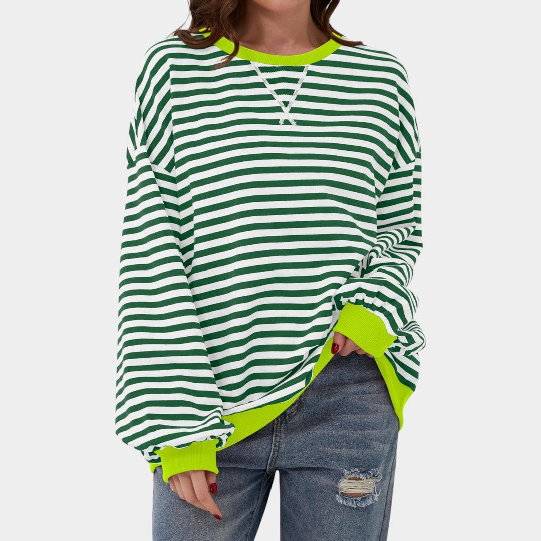 Tereza – sudadera de rayas con detalles azules