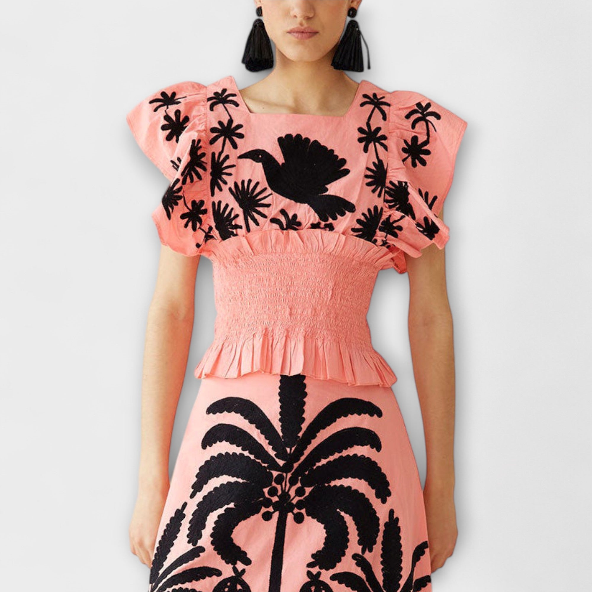 Amy - Elegante vestido con palmeras