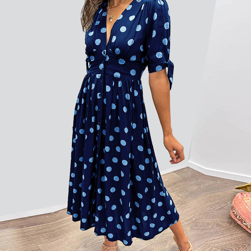 Monica™ | Vestido Elegante de Lunares