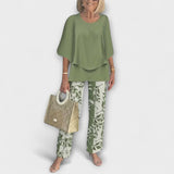 Rosamund - Conjunto moderno con cómoda blusa y pantalones
