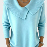 Barbora | Jersey elegante de punto con cuello prominente