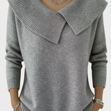 Barbora | Jersey elegante de punto con cuello prominente