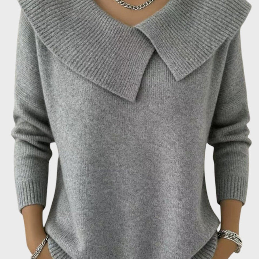 Barbora | Jersey elegante de punto con cuello prominente