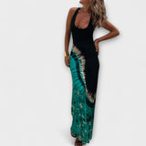 Livia - Vestido maxi de cielo estrellado y tie-dye