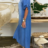 Ibiza | Vestido Maxi De Mezclilla Con Detalles Modernos