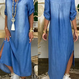 Ibiza | Vestido Maxi De Mezclilla Con Detalles Modernos