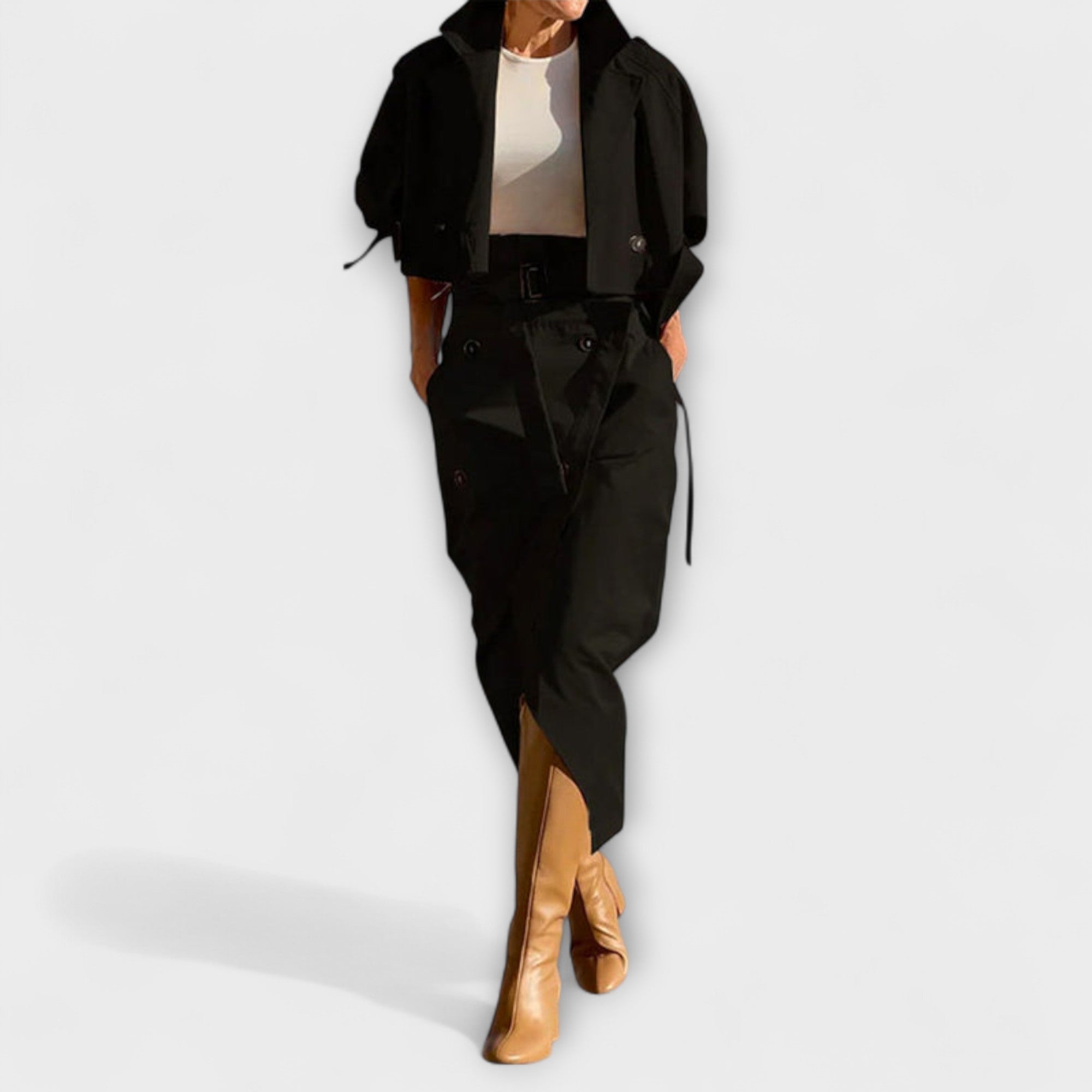 Lyra - Falda midi elegante con bolsillos