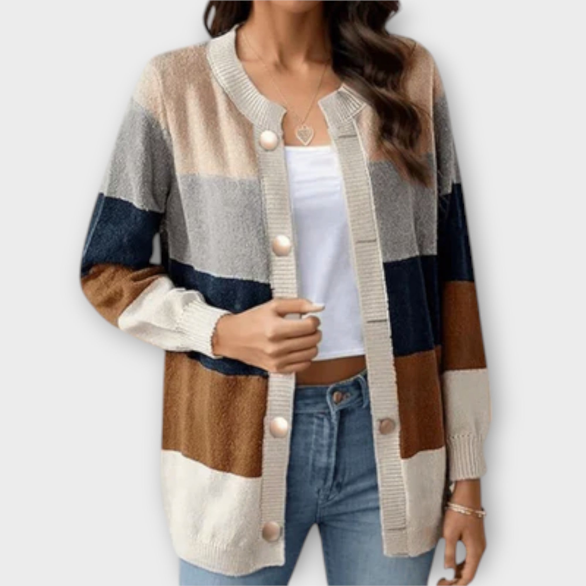 Lottenia - Chaqueta de punto a rayas