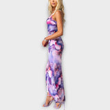 Pia - Vestido maxi con fruncido asimétrico