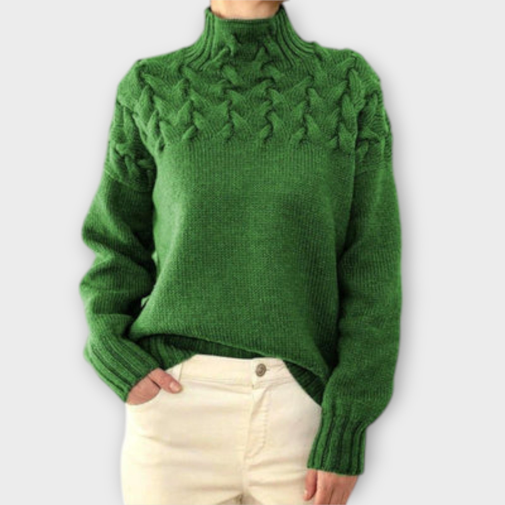 Ivana | Elegante jersey de punto con cuello alto