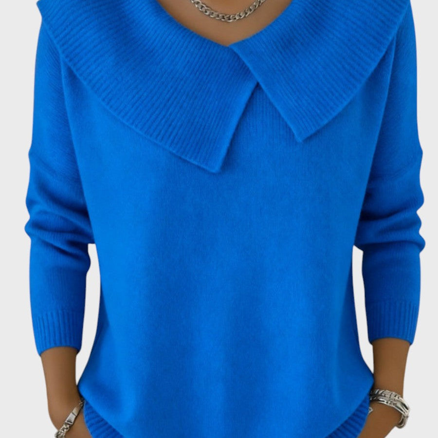 Barbora | Jersey elegante de punto con cuello prominente