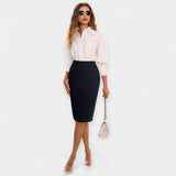 Veronika Falda Midi Elegante Cintura Alta Atemporalidad