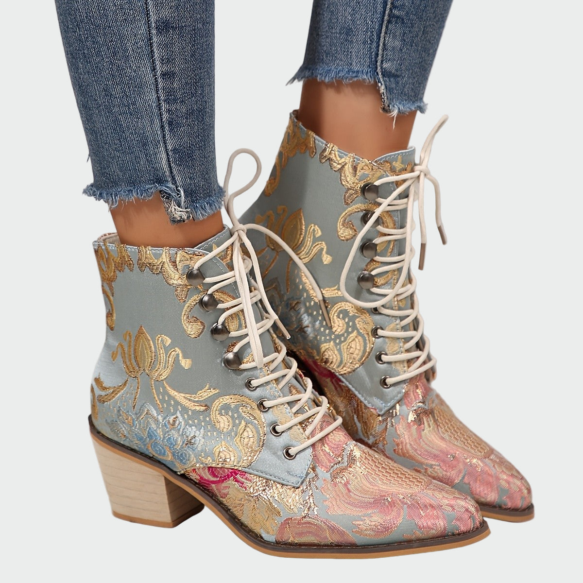 Zapatos de cuero con flores