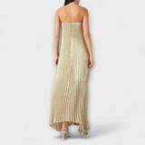Michelle - Maxi vestido Sweetheart de flores naranjas