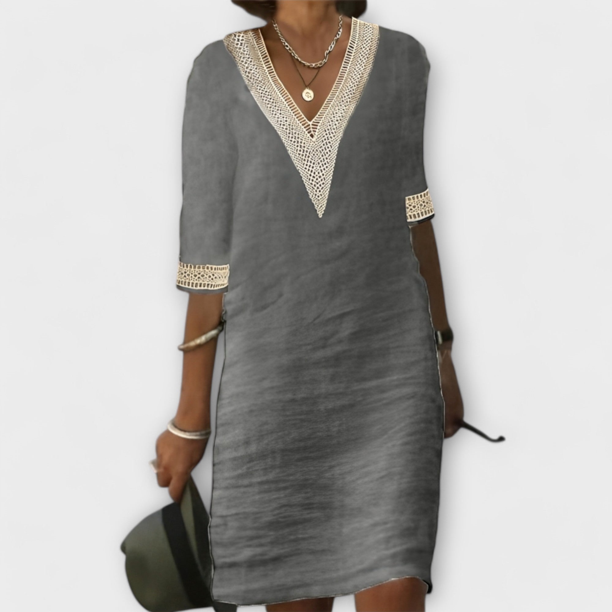 Vestido de mujer de algodón y lino