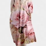 Anne | Vestido Fluido con Escote en V y Estampado Colorido