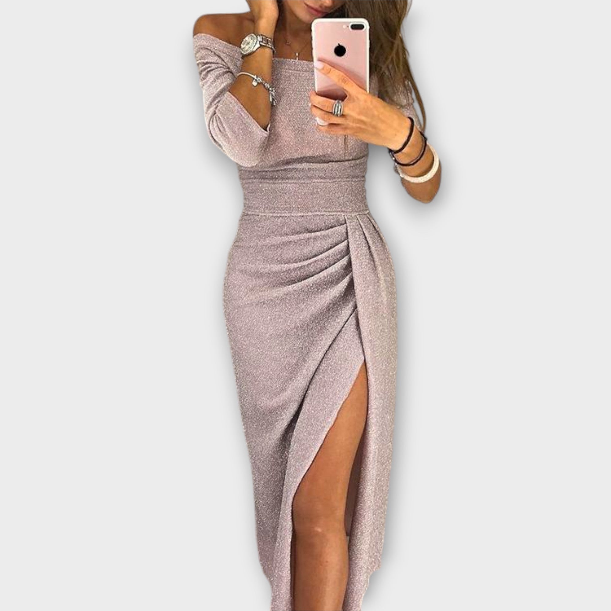 Lena - Elegante vestido con hombros descubiertos