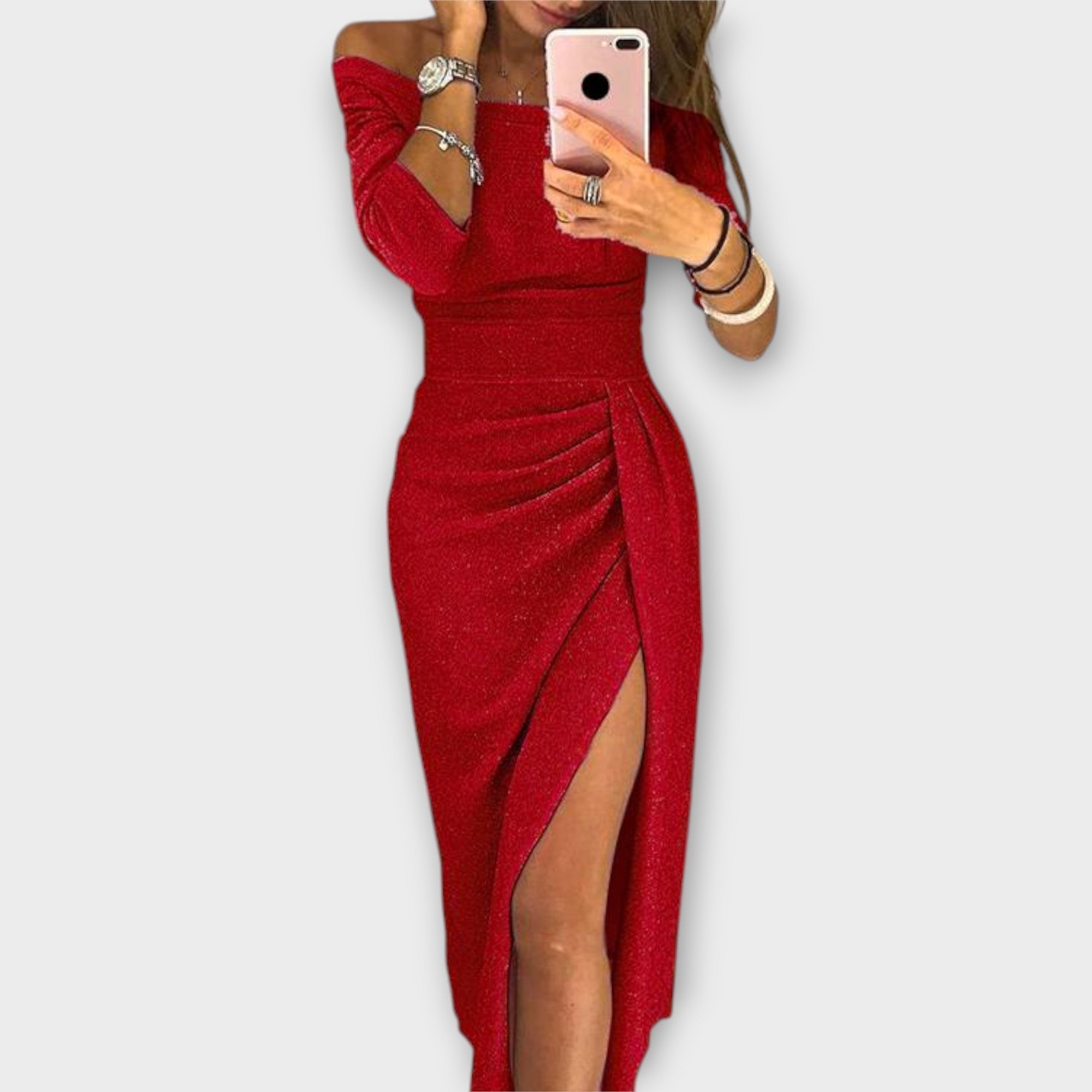 Lena - Elegante vestido con hombros descubiertos