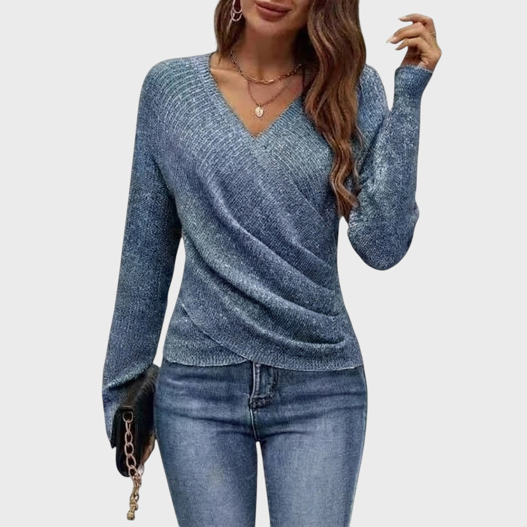 Sofie | Jersey trenzado con cuello cruzado