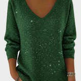 Ella™ | Jersey de punto de mujer festivo con cuello en V