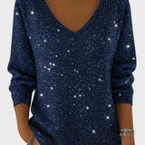 Ella™ | Jersey de punto de mujer festivo con cuello en V