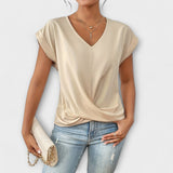 Eloise - Top con cuello en V y detalle de nudo