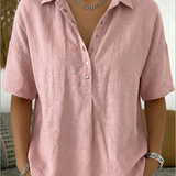 Eliška - Blusa con cuello y detalle de botones