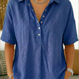 Eliška - Blusa con cuello y detalle de botones