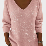 Ella™ | Jersey de punto de mujer festivo con cuello en V