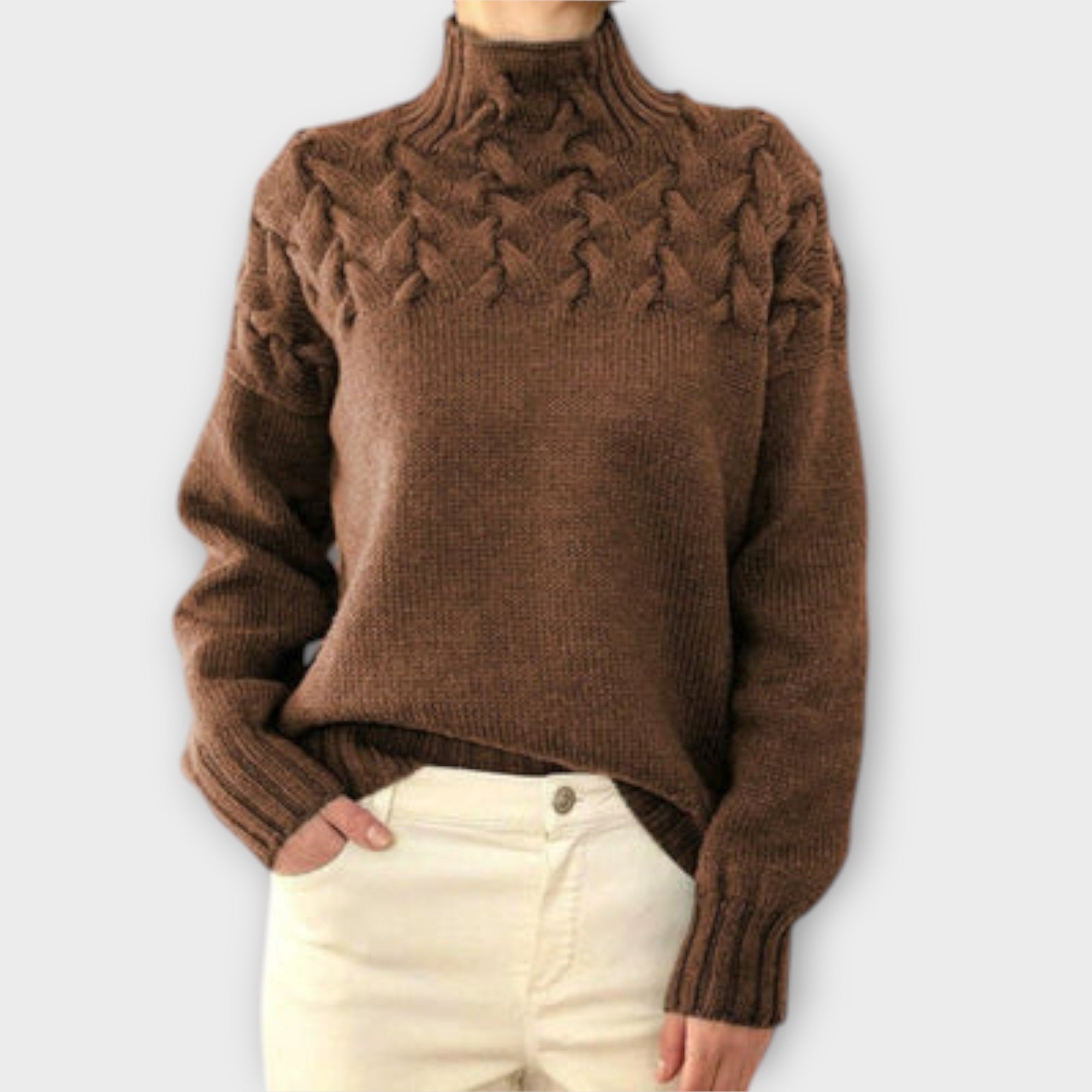 Ivana | Elegante jersey de punto con cuello alto