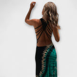 Livia - Vestido maxi de cielo estrellado y tie-dye