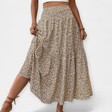 Adela Sofisticada Falda Floral Cintura Elástica