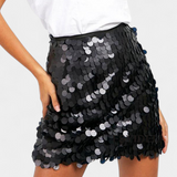 Veena | Minifalda de lentejuelas en negro, dorado o plateado