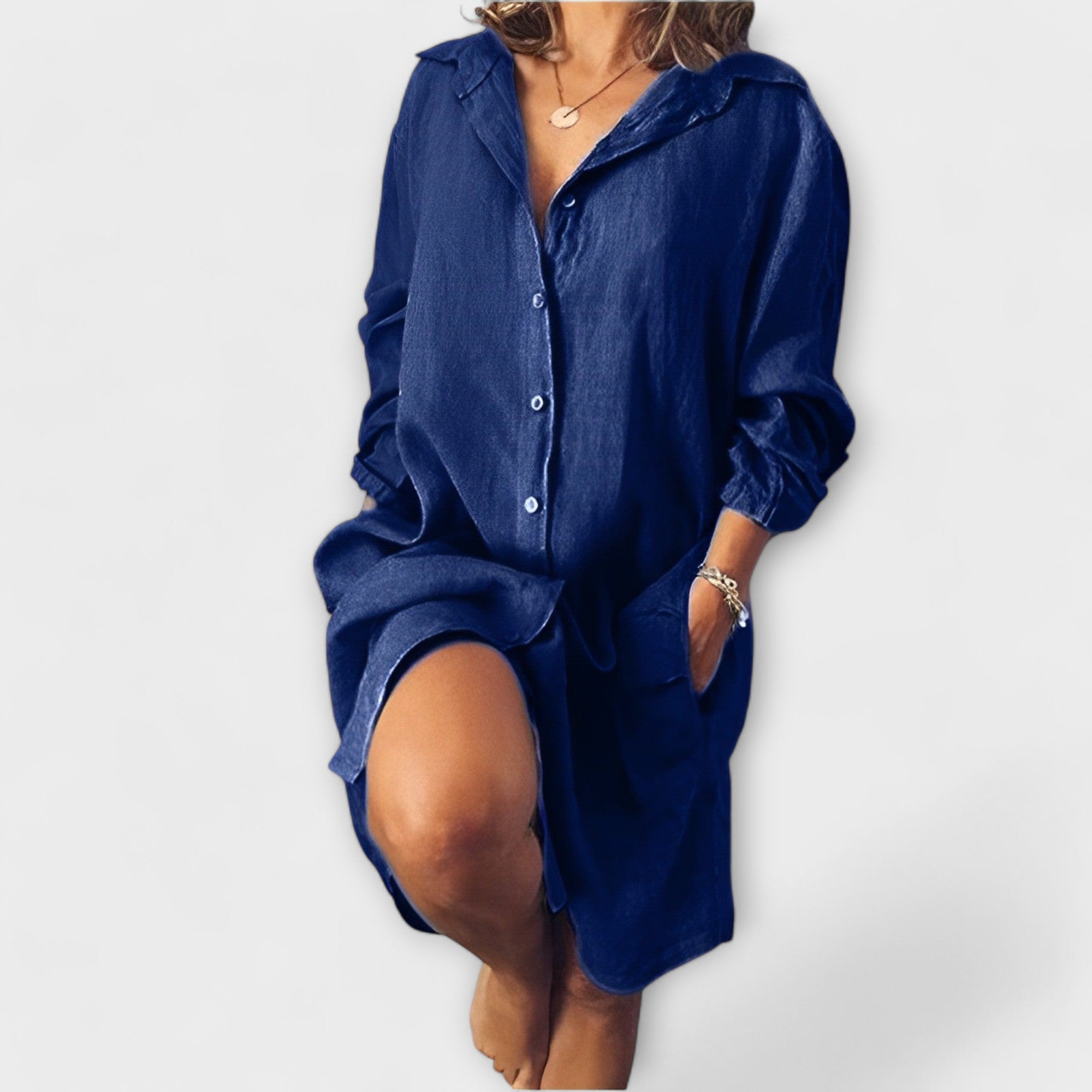 Blusa de lino informal para el día a día