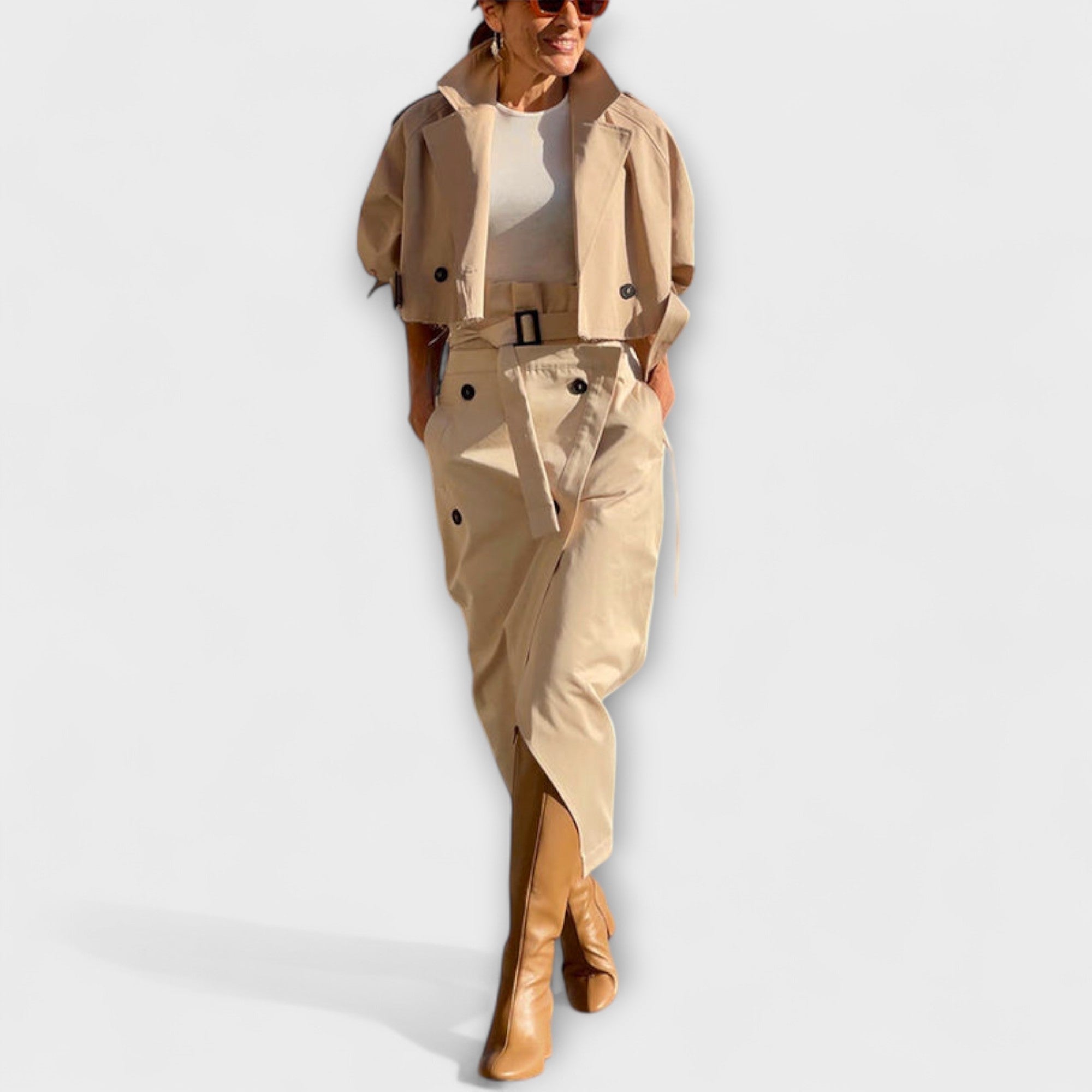 Lyra - Falda midi elegante con bolsillos