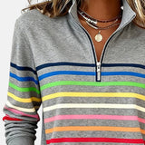 Viena | Sudadera con cremallera y rayas arcoíris