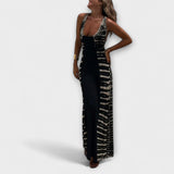Livia - Vestido maxi de cielo estrellado y tie-dye