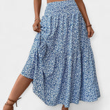 Adela Sofisticada Falda Floral Cintura Elástica