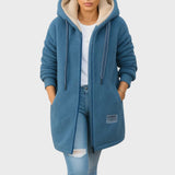 Lisa | Chaqueta larga de peluche con capucha