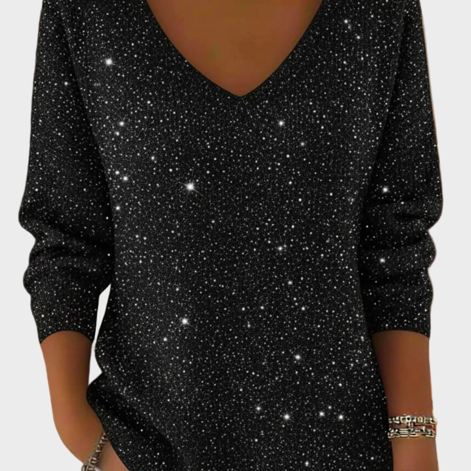 Ella™ | Jersey de punto de mujer festivo con cuello en V