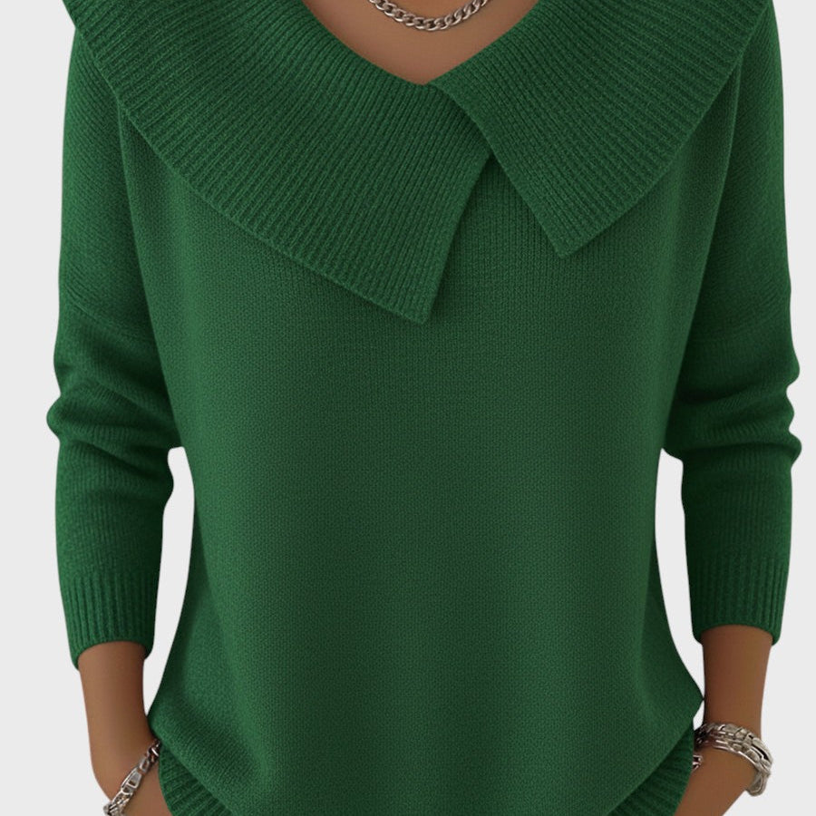 Barbora | Jersey elegante de punto con cuello prominente